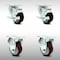 Service Caster 3 Inch SS Maroon Polyurethane Top Plate Caster Set with 2 Brake 2 Rigid SCC SCC-SS20S314-PPUB-MRN-TLB-2-R314-2 - alternate 1